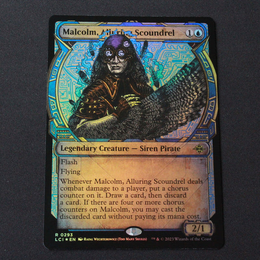 MTG Lost Caverns of Ixalan LCI FOIL Malcolm, Alluring Scoundrel Showcase 293 NM