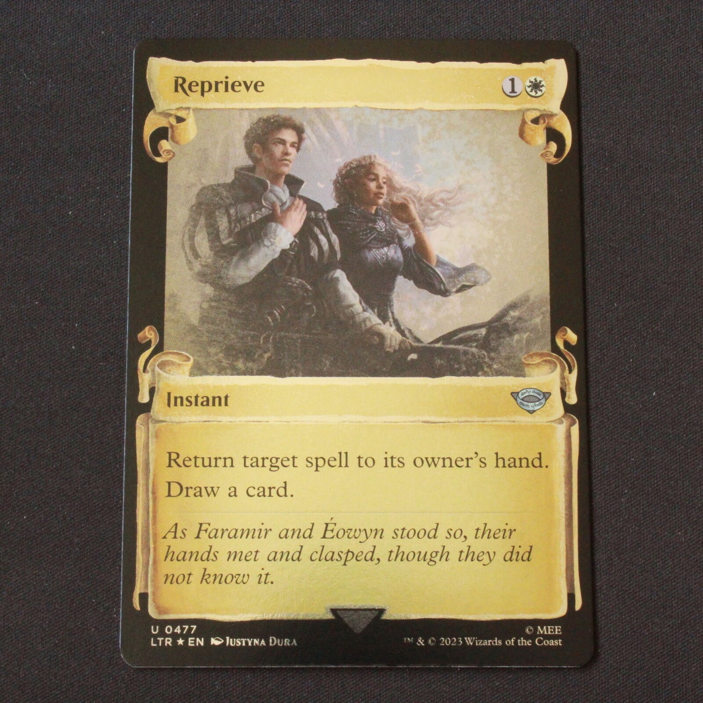 MTG The Lord of the Rings (LTR) Uncommon FOIL Reprieve (Showcase Scrolls) 477 NM