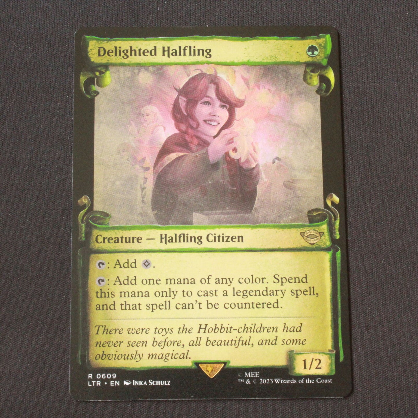 MTG The Lord of the Rings (LTR) Delighted Halfling (Showcase Scrolls) 609 NM