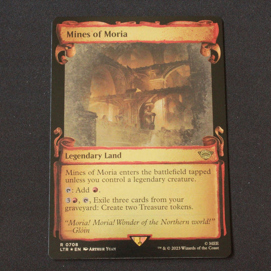 MTG The Lord of the Rings (LTR) FOIL Mines of Moria (Showcase Scrolls) 708 NM