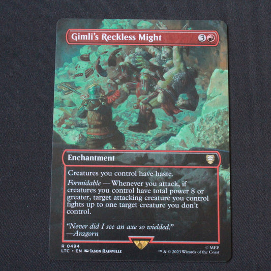 MTG Commander Lord of the Rings LTC Gimli's Reckless Might Borderless 494 NM