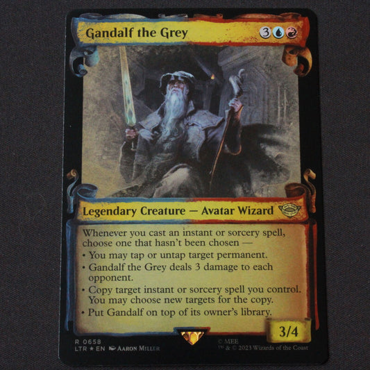 MTG Lord of the Rings (LTR) Rare FOIL Gandalf the Grey (Showcase Scrolls) 658 NM