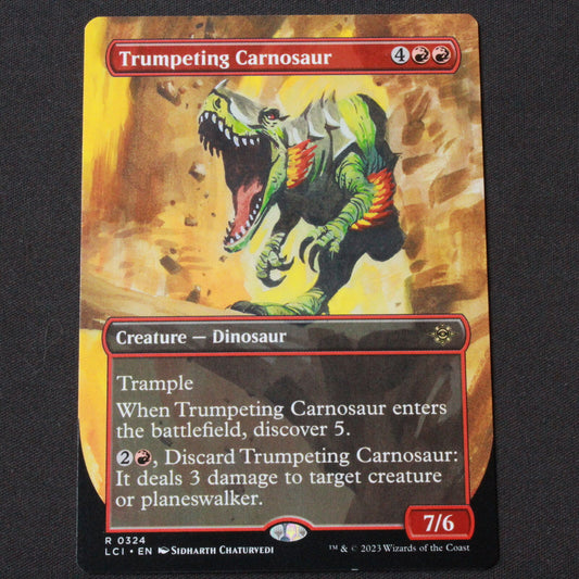 MTG Lost Caverns of Ixalan (LCI) Rare Trumpeting Carnosaur (Borderless) 324 NM