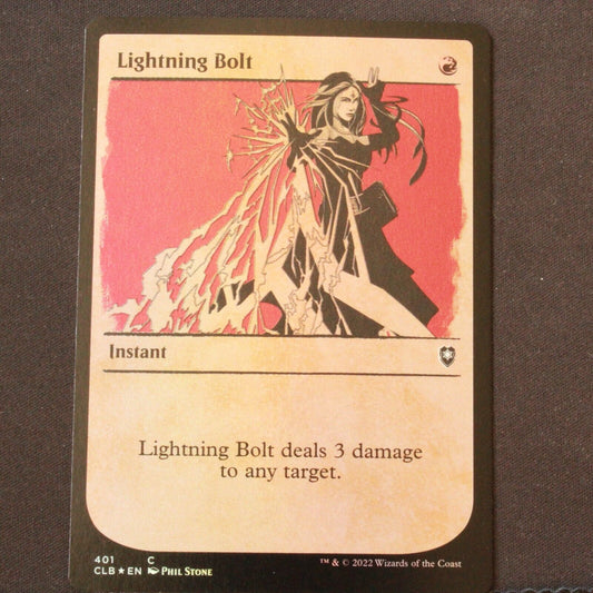 MTG Commander Legends Baldur's Gate CLB FOIL Lightning Bolt Showcase 401 NM