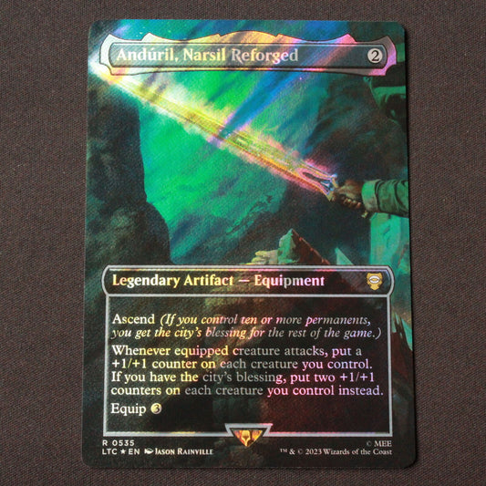 MTG Commander: LOTR LTC Anduril, Narsil Reforged Borderless Surge Foil 535 NM