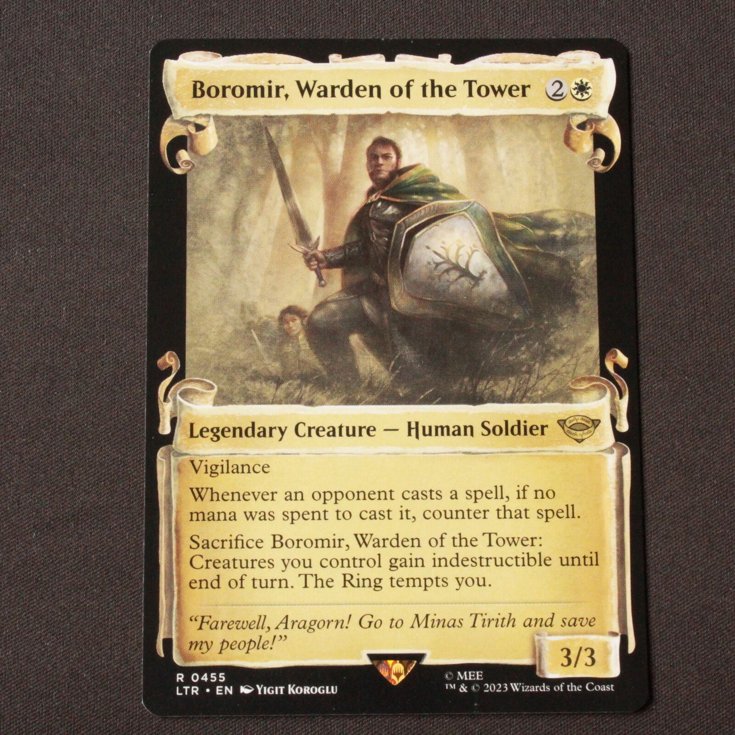 MTG Lord of the Rings LTR Boromir, Warden of the Tower Showcase Scrolls 455 NM
