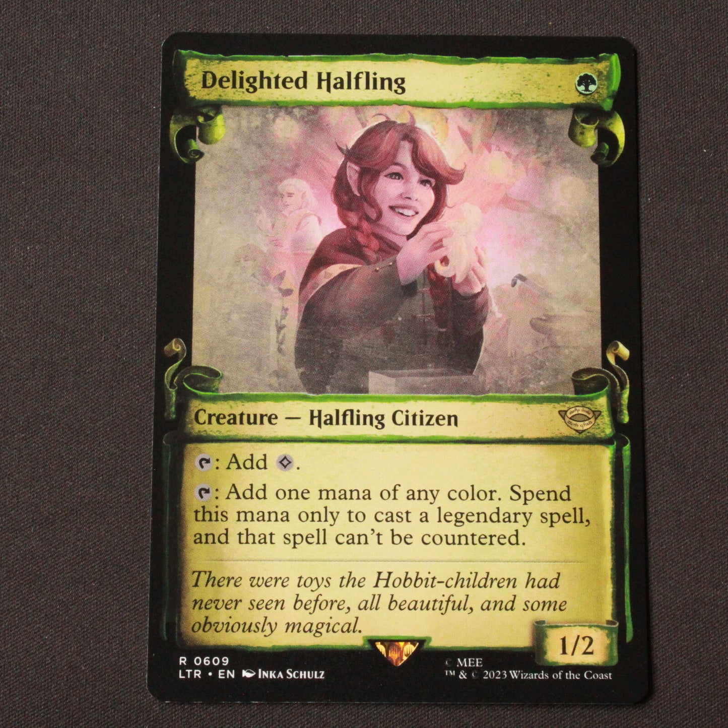 MTG Lord of the Rings LTR Rare Delighted Halfling Showcase Scrolls 609 NM