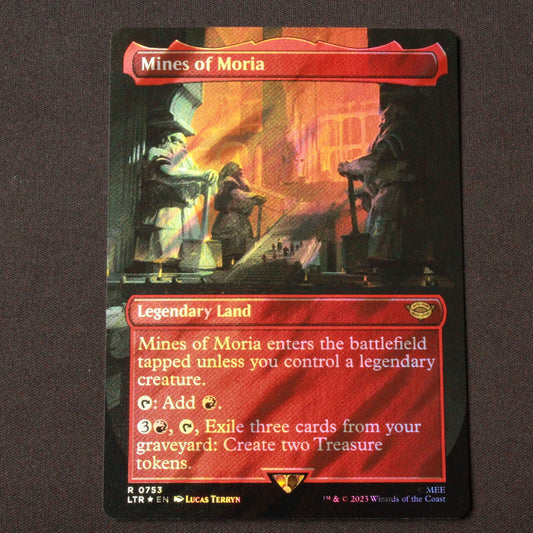 MTG Lord of the Rings LTR Rare FOIL Mines of Moria Borderless Surge Foil 753 NM