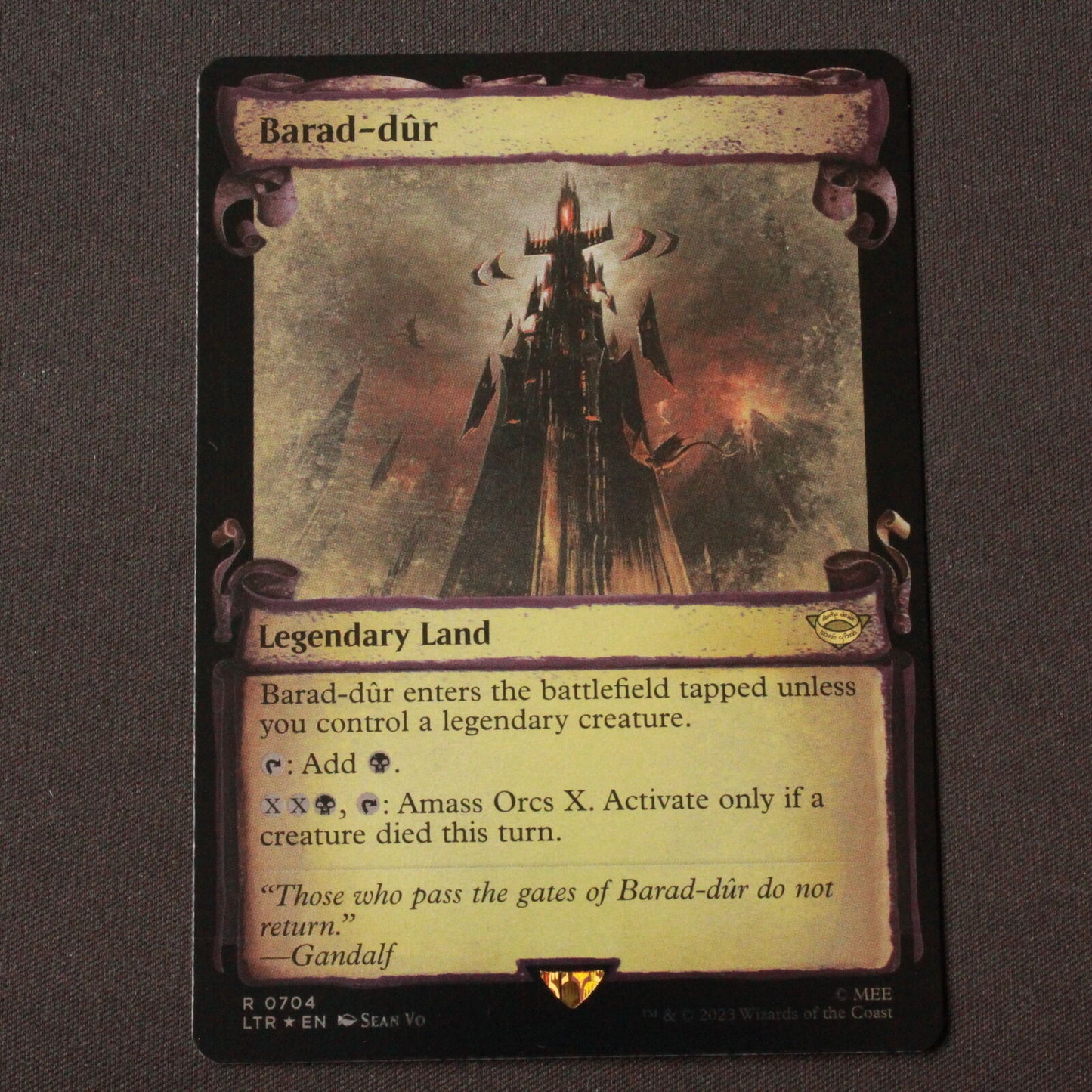 MTG Lord of the Rings LTR Rare FOIL Barad-dur Showcase Scrolls 704 NM