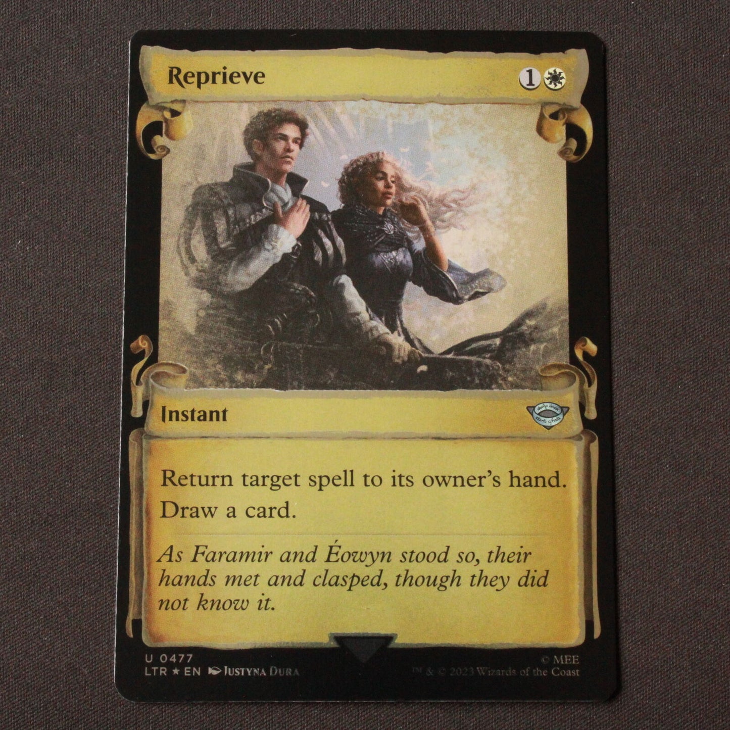 MTG Lord of the Rings LTR Uncommon FOIL Reprieve Showcase Scrolls 477 NM