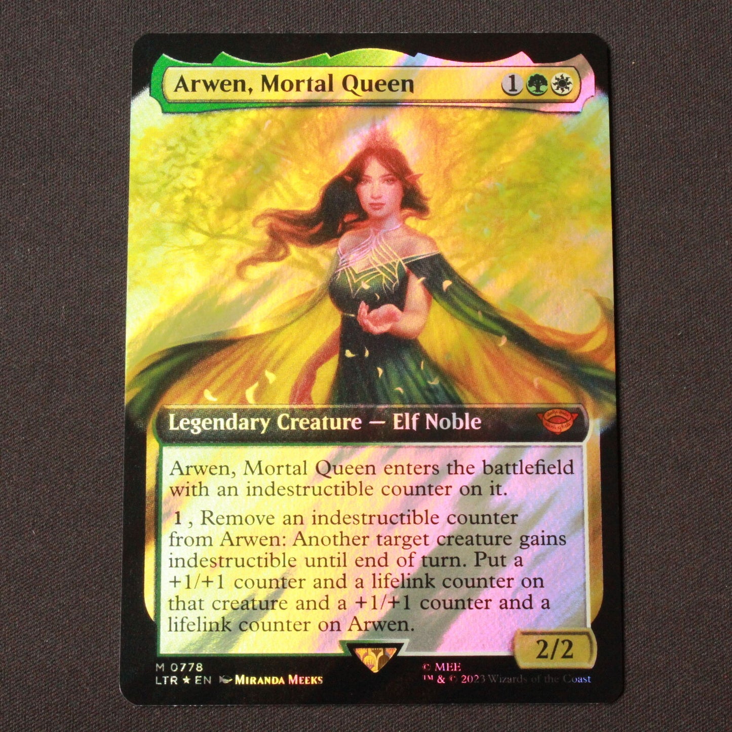 MTG Lord of the Rings LTR FOIL Arwen, Mortal Queen Ext Art Surge Foil 778 NM