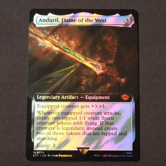 MTG Lord of the Rings LTR Anduril, Flame of the West Ext Art Surge Foil 786 NM