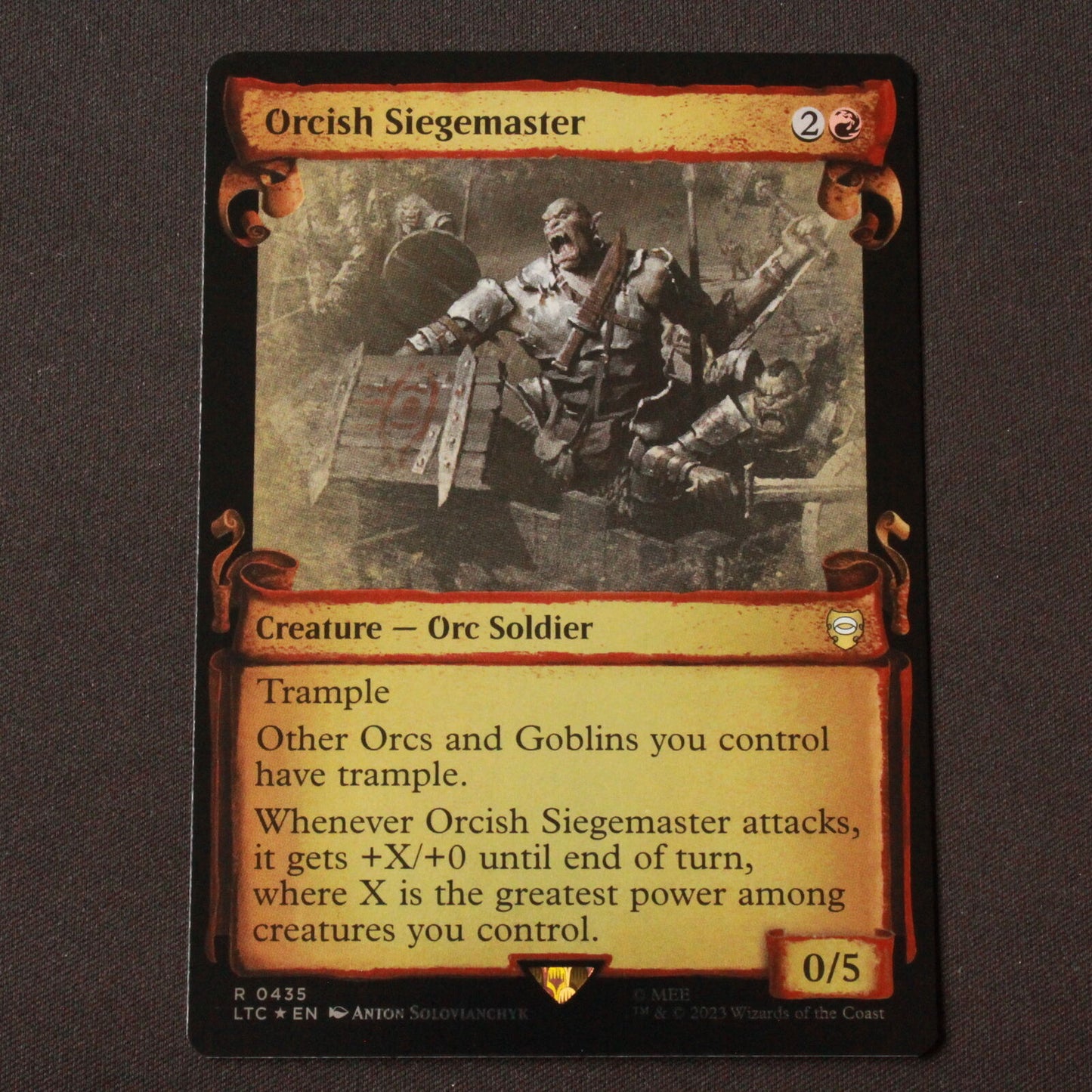 MTG Commander: LOTR LTC FOIL Orcish Siegemaster Showcase Scrolls 435 NM