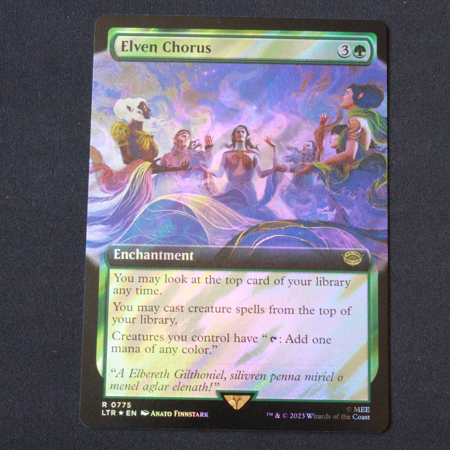 MTG The Lord of the Rings LTR FOIL Elven Chorus Extended Art Surge Foil 775 NM