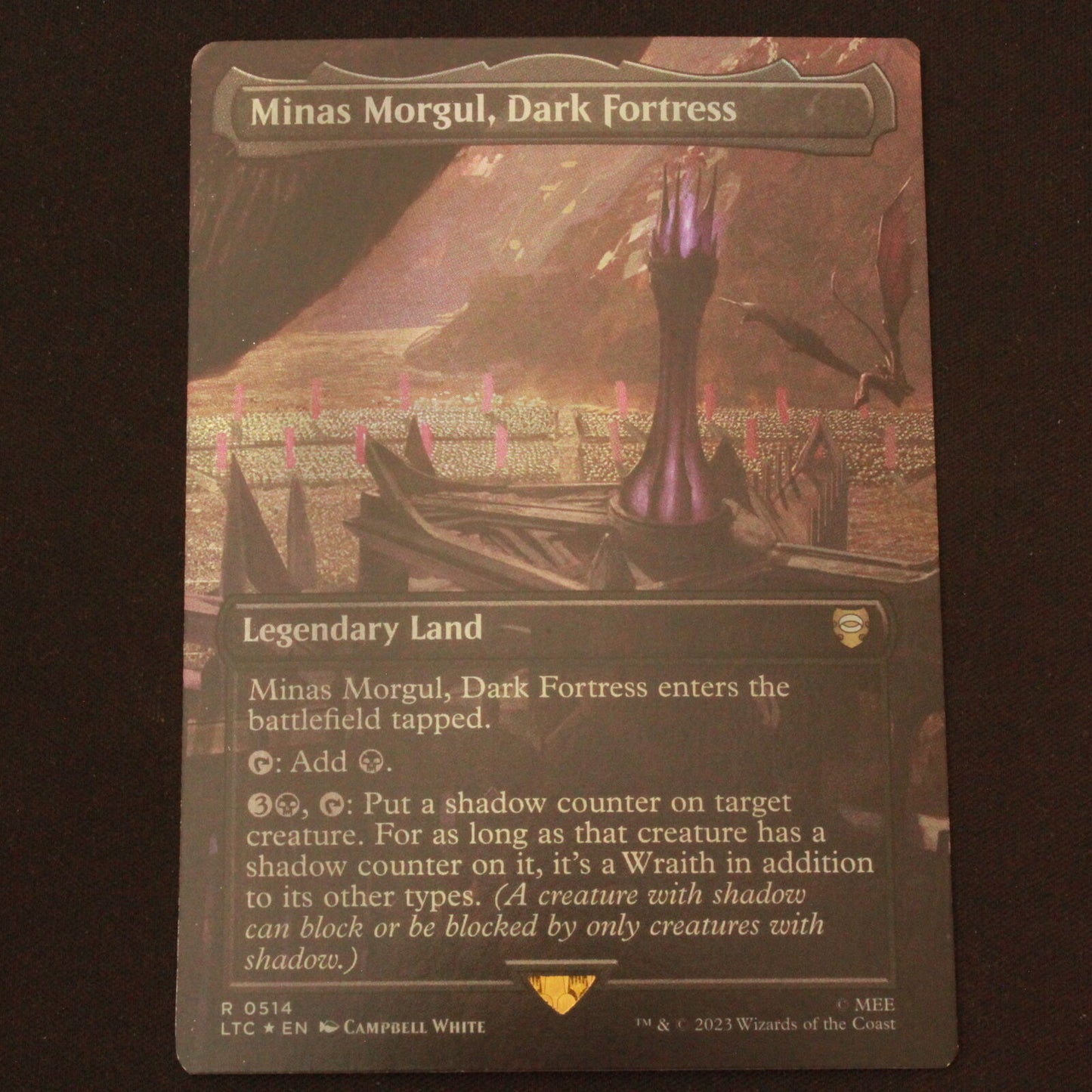 MTG Commander LOTR (LTC) FOIL Minas Morgul, Dark Fortress (Borderless) 514 NM