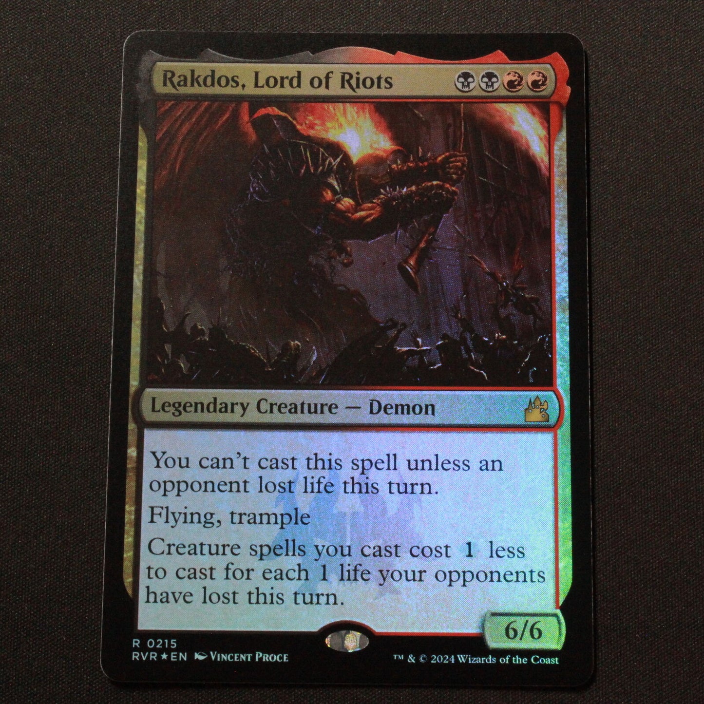 MTG Ravnica Remastered (RVR) Rare FOIL Rakdos, Lord of Riots 215 NM