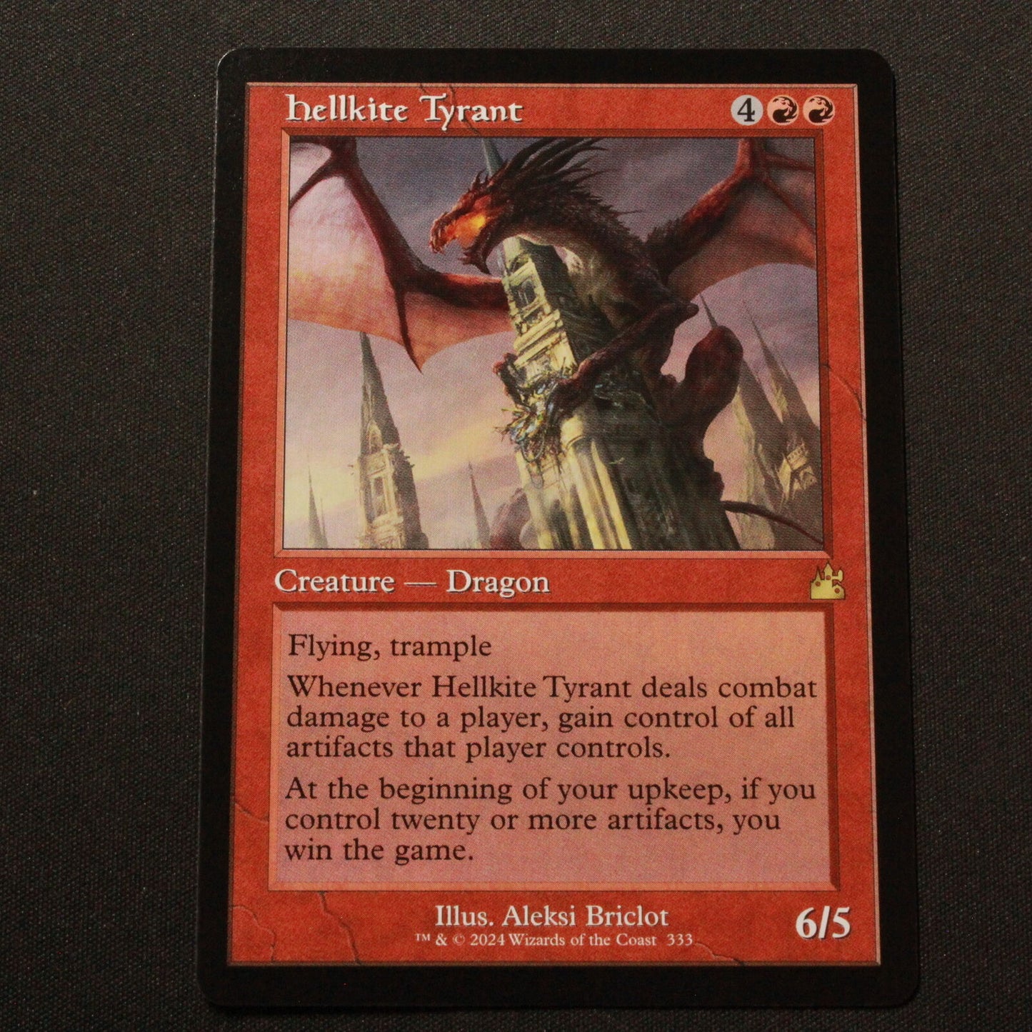 MTG Ravnica Remastered (RVR) Rare Hellkite Tyrant (Retro Frame) 333 NM