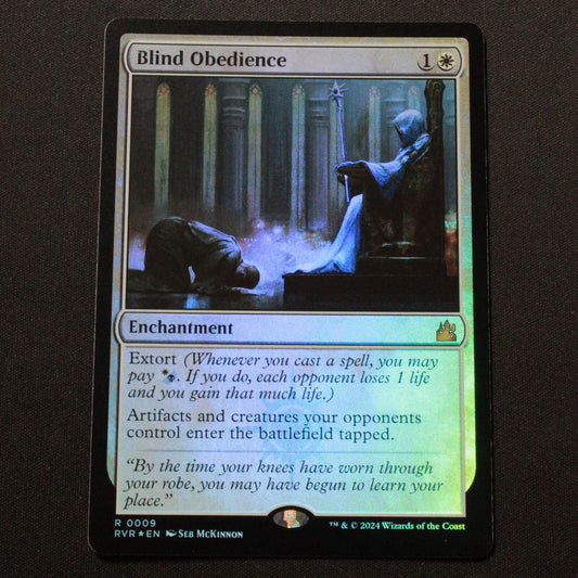 MTG Ravnica Remastered (RVR) Rare FOIL Blind Obedience 9 NM