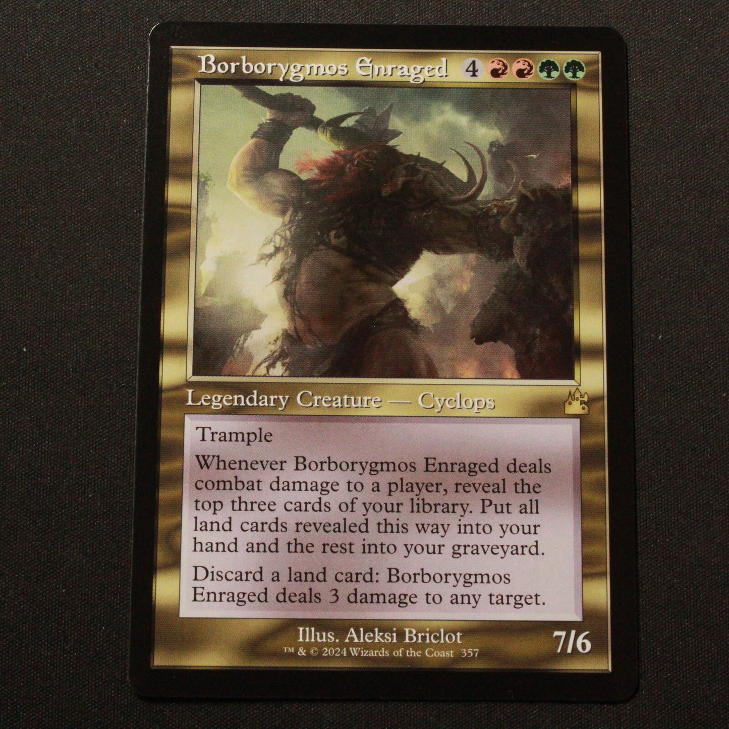 MTG Ravnica Remastered (RVR) Rare Borborygmos Enraged (Retro Frame) 357 NM