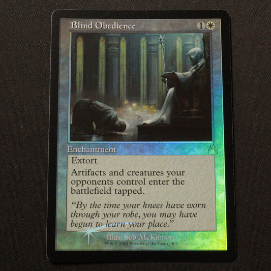 MTG Ravnica Remastered (RVR) Rare FOIL Blind Obedience (Retro Frame) 303 NM