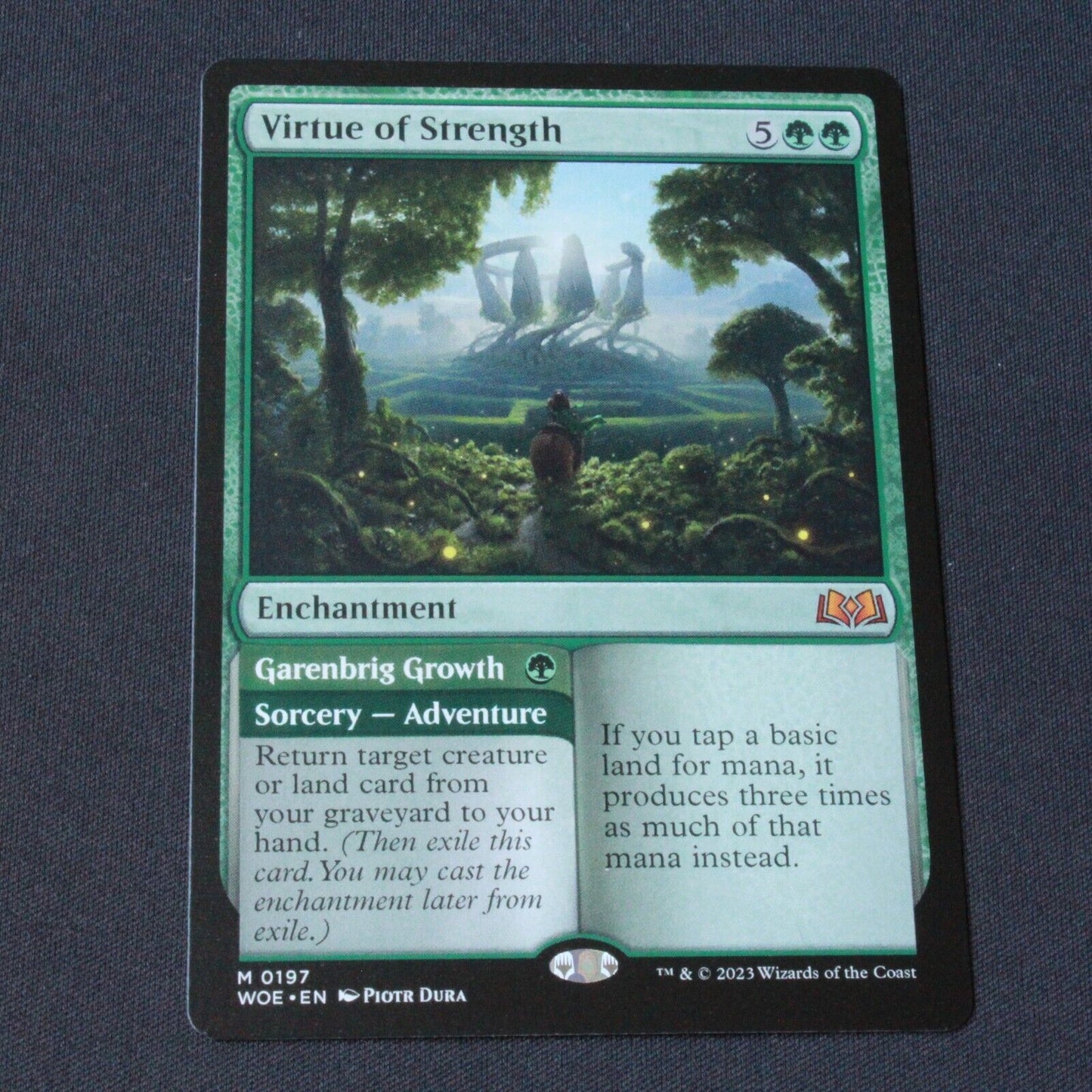 MTG Wilds of Eldraine (WOE) Mythic Virtue of Strength 197 NM