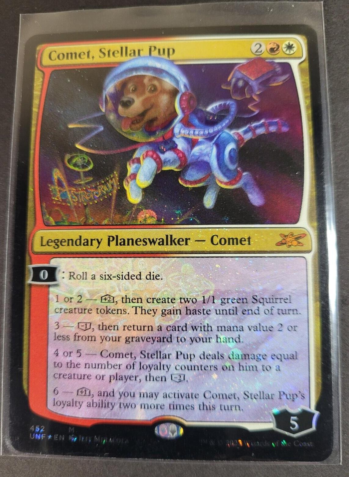 MTG Unfinity UNF Mythic Comet, Stellar Pup (Galaxy Foil) 452 NM