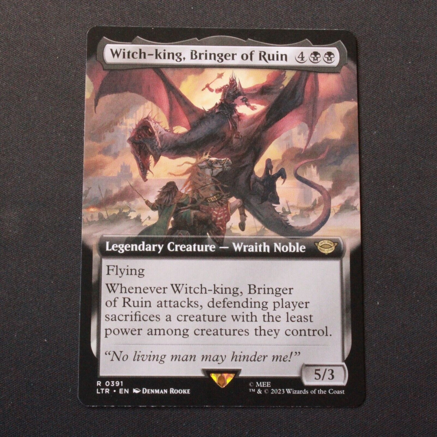 MTG The Lord of the Rings (LTR) R Witch-king Bringer of Ruin Extended Art 391 NM