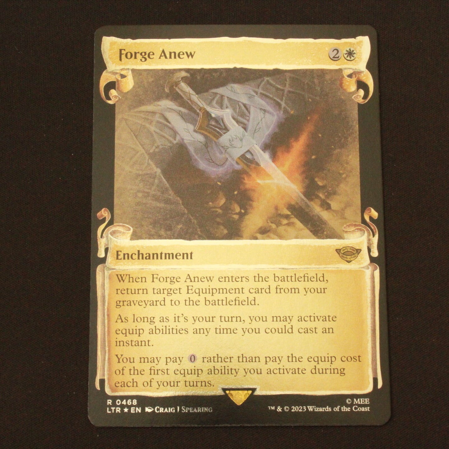 MTG The Lord of the Rings (LTR) Rare FOIL Forge Anew (Showcase Scrolls) 468 NM