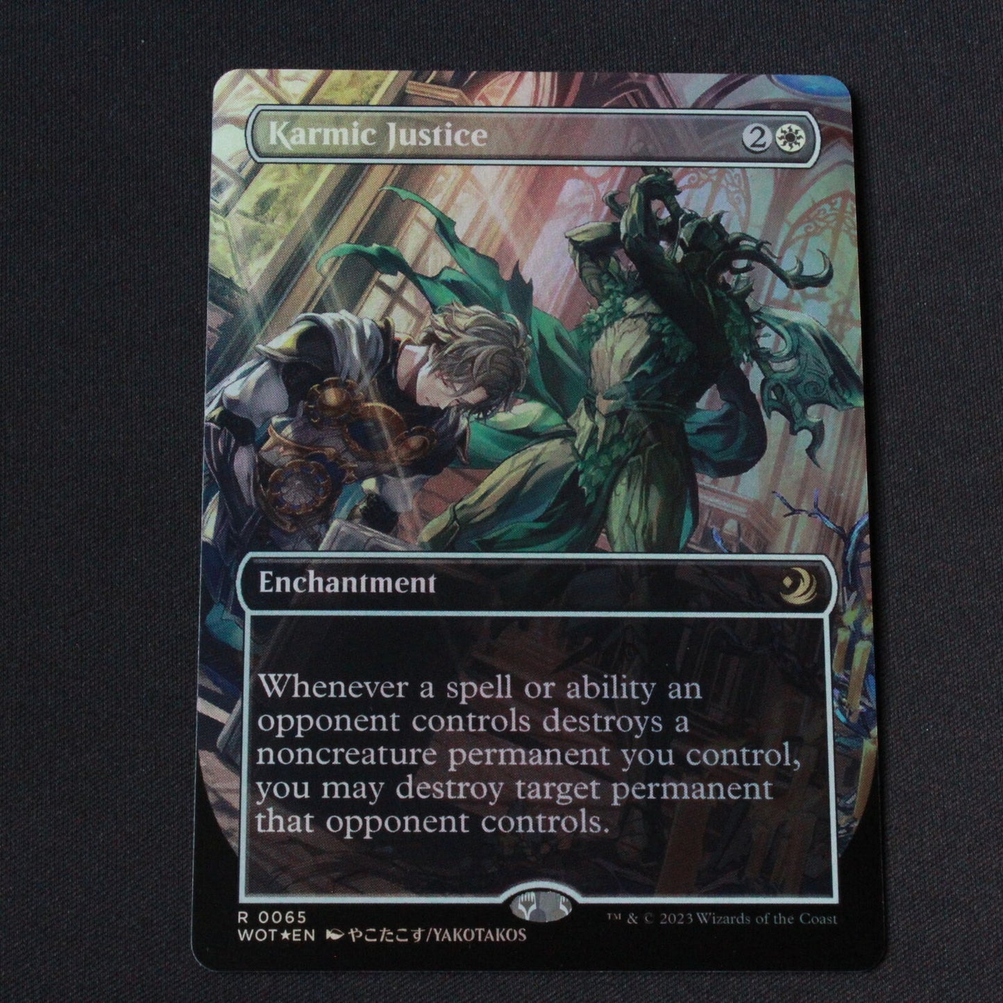 MTG Wilds Eldraine Enchanting Tales FOIL Karmic Justice Anime Borderless 65 NM