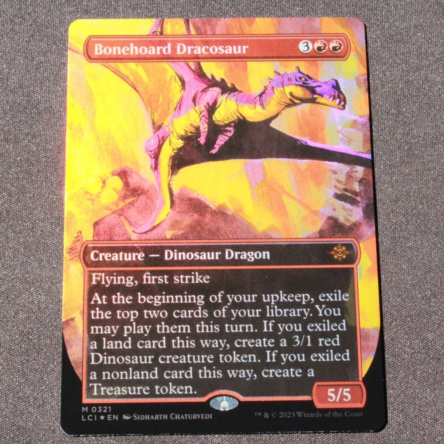 MTG The Lost Caverns of Ixalan (LCI) FOIL Bonehoard Dracosaur Borderless 321 NM