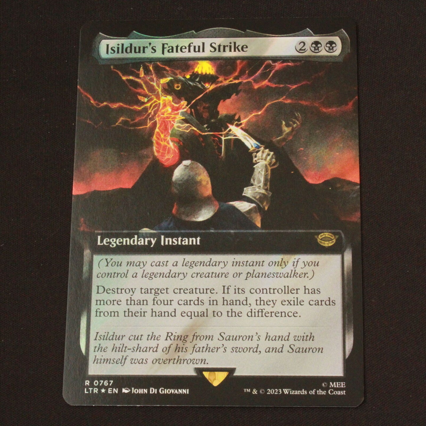 MTG The Lord of the Rings LTR Isildur's Fateful Strike Ext Art Surge Foil 767 NM