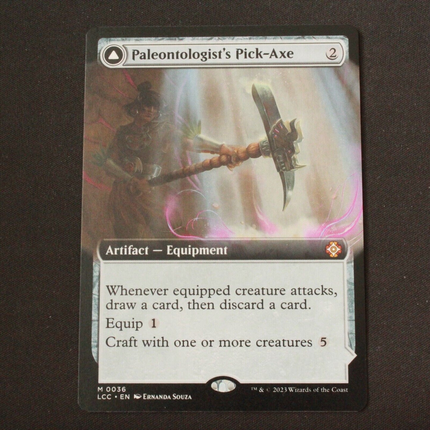 MTG Commander Lost Caverns of Ixalan LCC Paleontologist's Pick-Axe Ext Art 36 NM