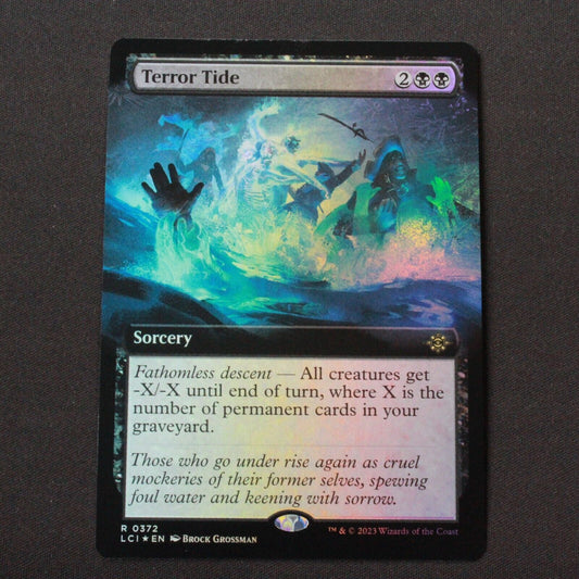 MTG The Lost Caverns of Ixalan (LCI) Rare FOIL Terror Tide (Extended Art) 372 NM