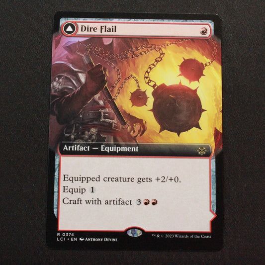 MTG The Lost Caverns of Ixalan (LCI) Rare Dire Flail (Extended Art) 374 NM