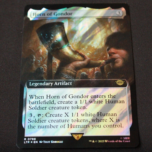 MTG Lord of the Rings LTR Rare Horn of Gondor Extended Art Surge Foil 788 NM