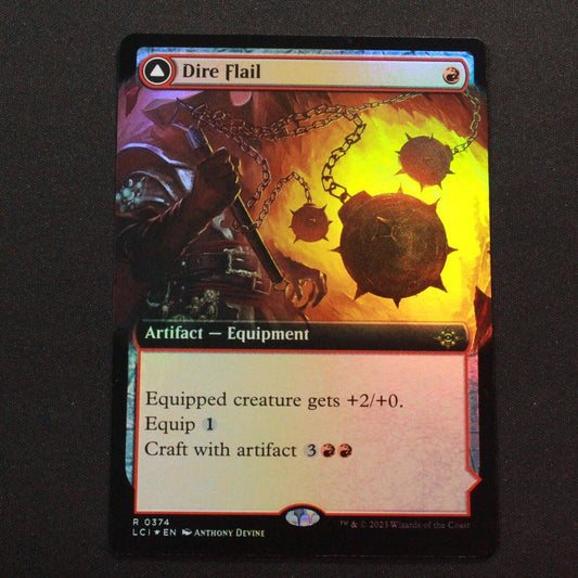 MTG The Lost Caverns of Ixalan (LCI) Rare FOIL Dire Flail (Extended Art) 374 NM