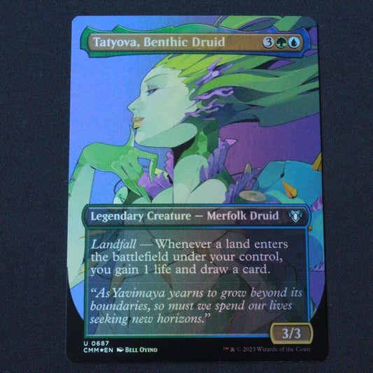 MTG Commander Masters CMM Uncommon FOIL Tatyova, Benthic Druid Borderless 687 NM