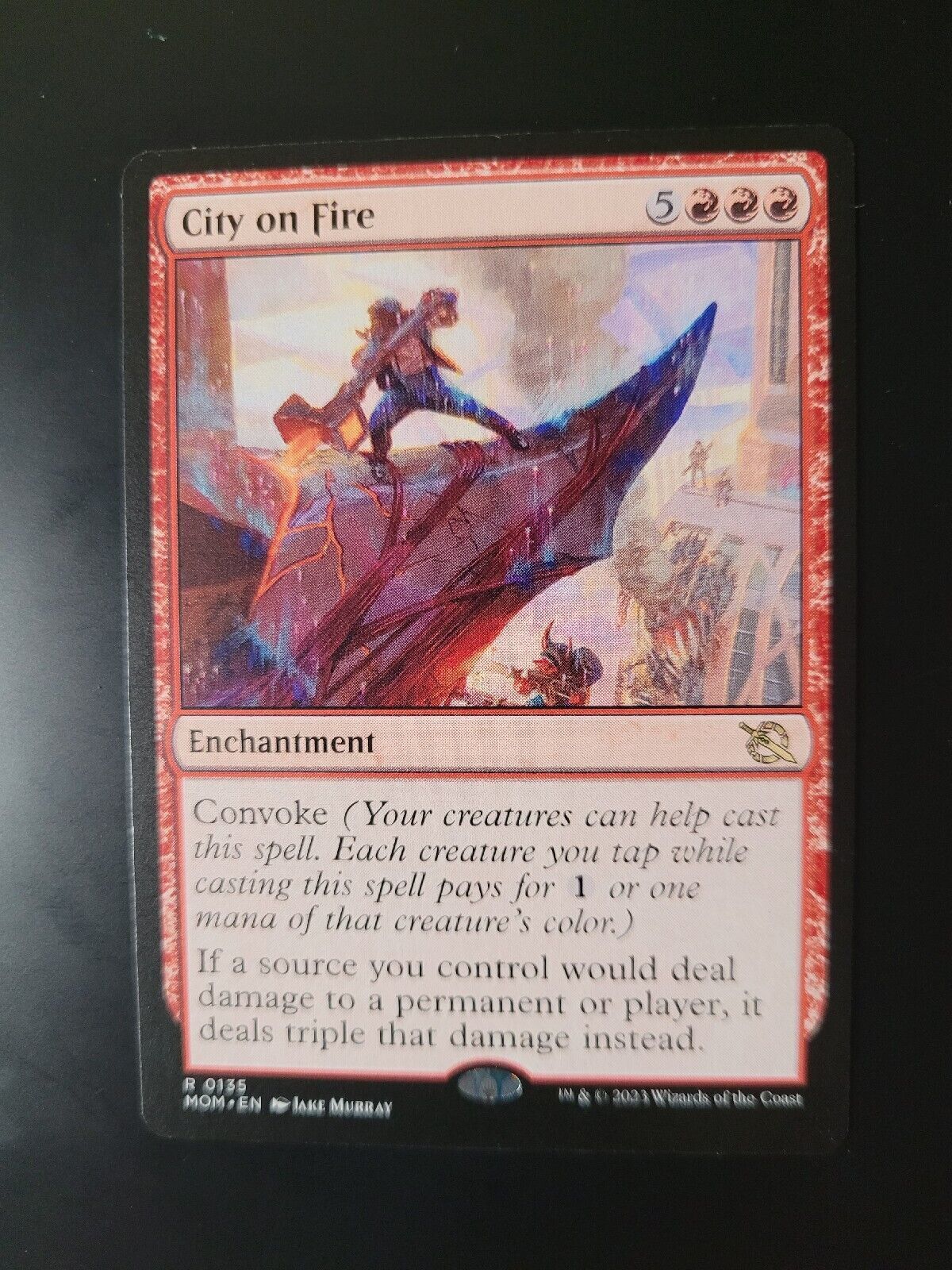 MTG March of the Machine (MOM) Rare City on Fire 135 NM