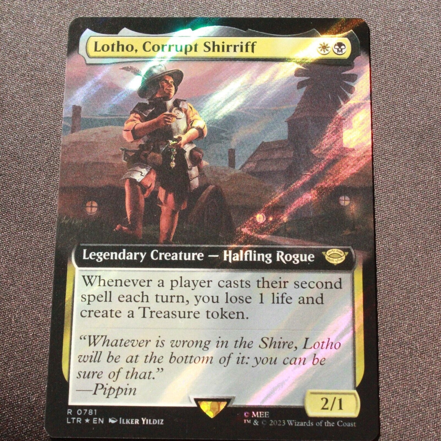 MTG Lord of the Rings LTR Lotho Corrupt Shirriff Extended Art Surge Foil 781 NM