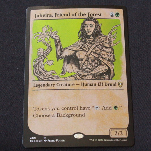 MTG Baldurs Gate (CLB) Rare FOIL Jaheira, Friend of the Forest (Showcase) 409 NM