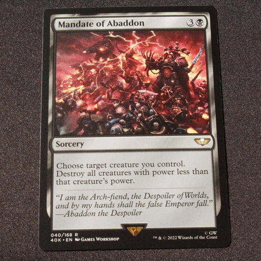 MTG Warhammer 40,000 (40K) Rare Mandate of Abaddon 40 NM