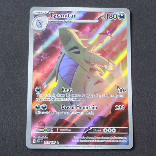 Pokemon SV02: Paldea Evolved Illustration Rare Holofoil Tyranitar 222/193 NM