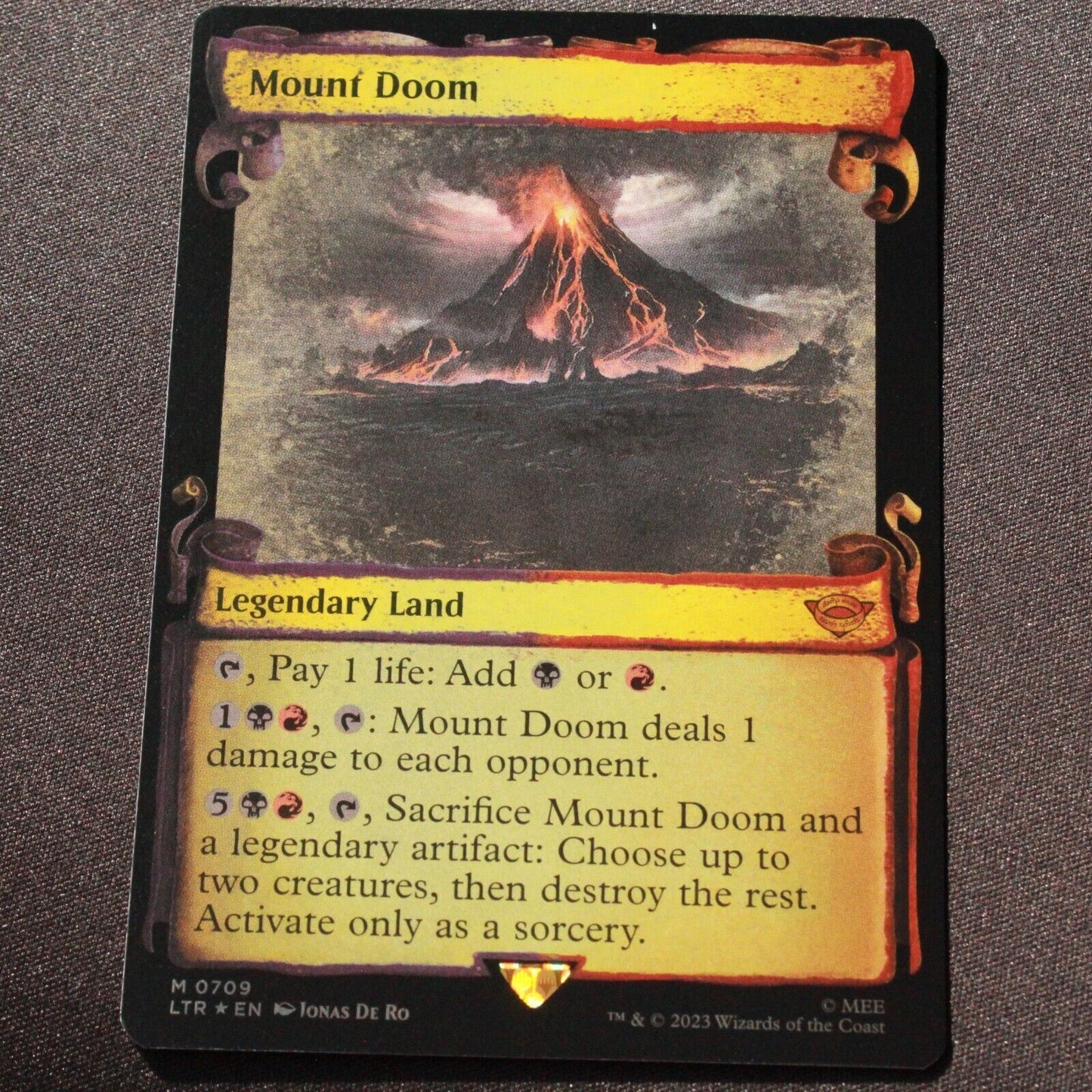 MTG The Lord of the Rings LTR Mythic FOIL Mount Doom Showcase Scrolls 709 NM