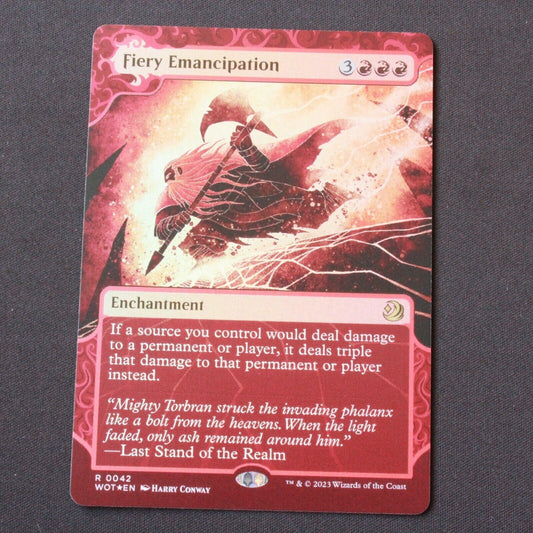 MTG Wilds of Eldraine: Enchanting Tales (WOT) Rare FOIL Fiery Emancipation 42 NM