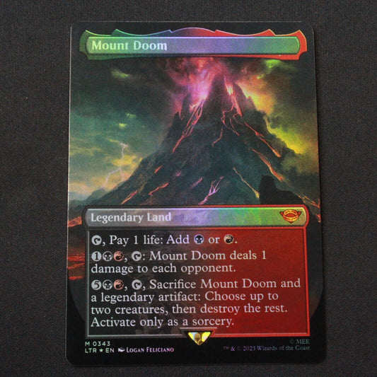 MTG Lord of the Rings (LTR) Mythic FOIL Mount Doom (Borderless) 343 NM