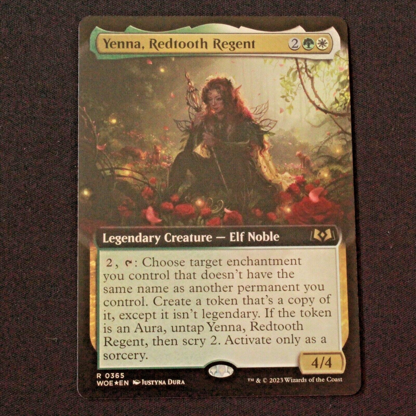 MTG Wilds of Eldraine (WOE) Rare FOIL Yenna, Redtooth Regent Extended Art 365 NM