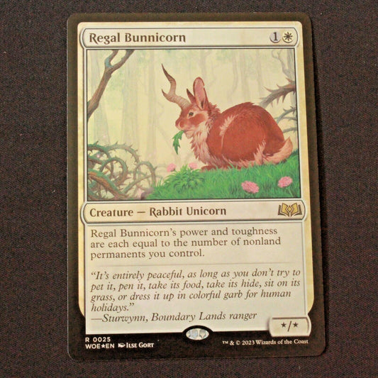 MTG Wilds of Eldraine (WOE) Rare FOIL Regal Bunnicorn 25 NM