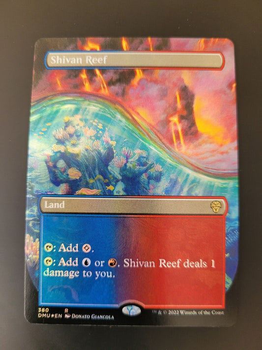 MTG Dominaria United (DMU) Rare FOIL Shivan Reef (Borderless) 380 NM