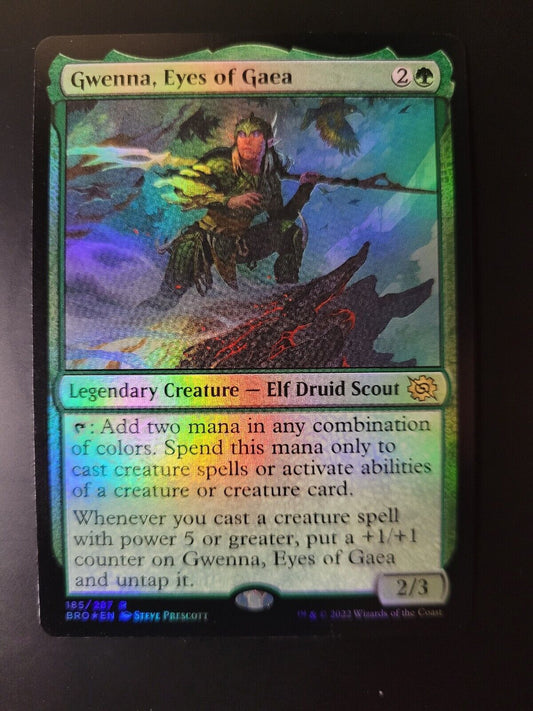 MTG The Brothers' War (BRO) Rare FOIL Gwenna, Eyes of Gaea 185 NM