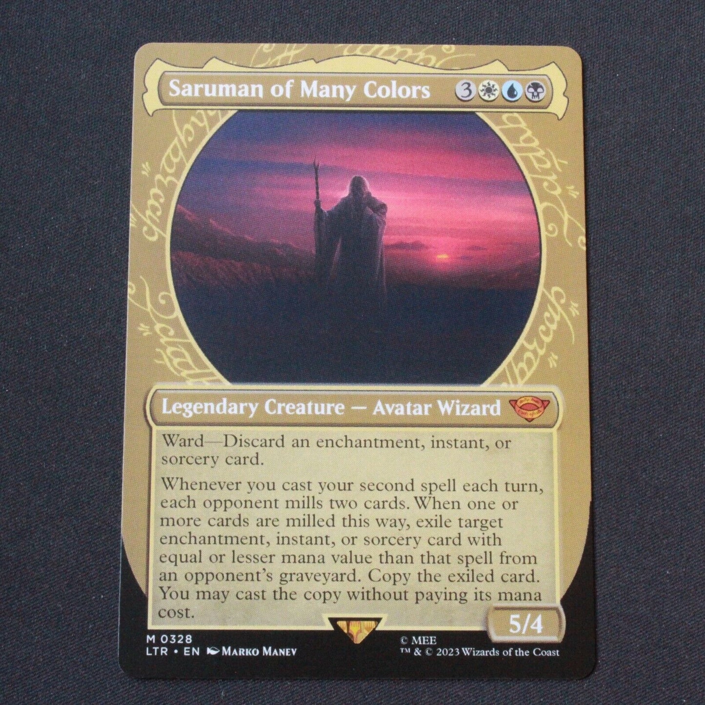 MTG The Lord of the Rings (LTR) Mythic Saruman of Many Colors (Showcase) 328 NM